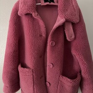 Chic Pink Teddy Jacket for Women
